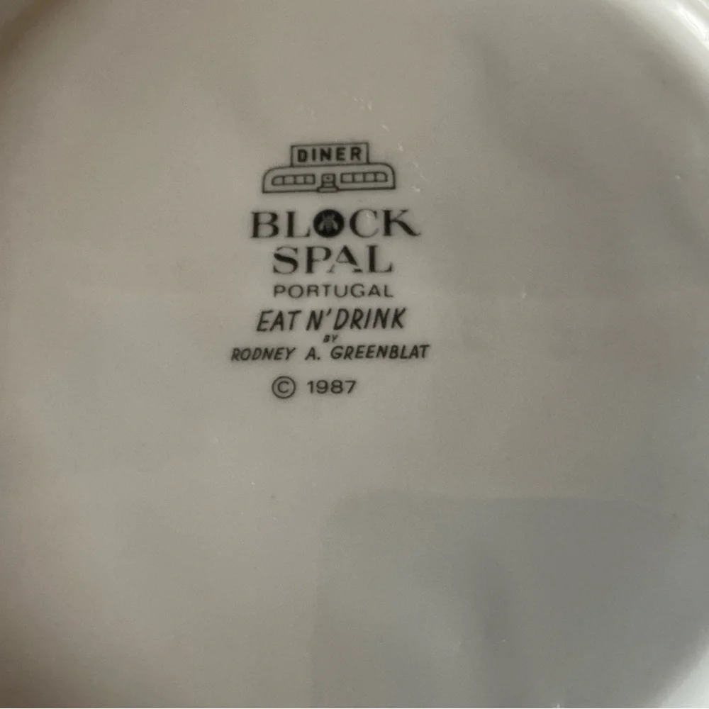 1987 vintage BLOCK SPAL Portugal EAT N DRINK 8” salad appetizer plate